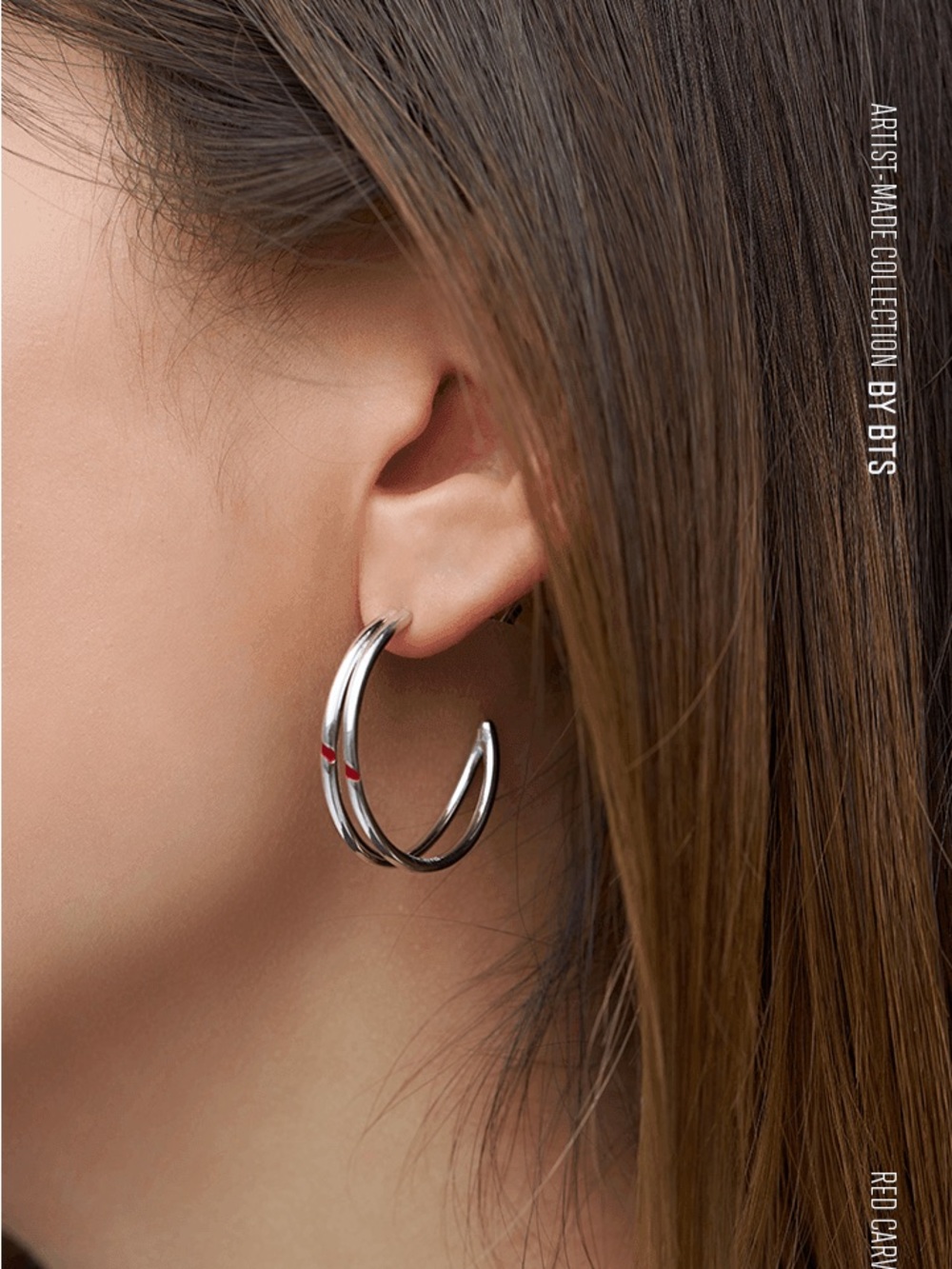 Jimin BTS Red Carving Earring (one)